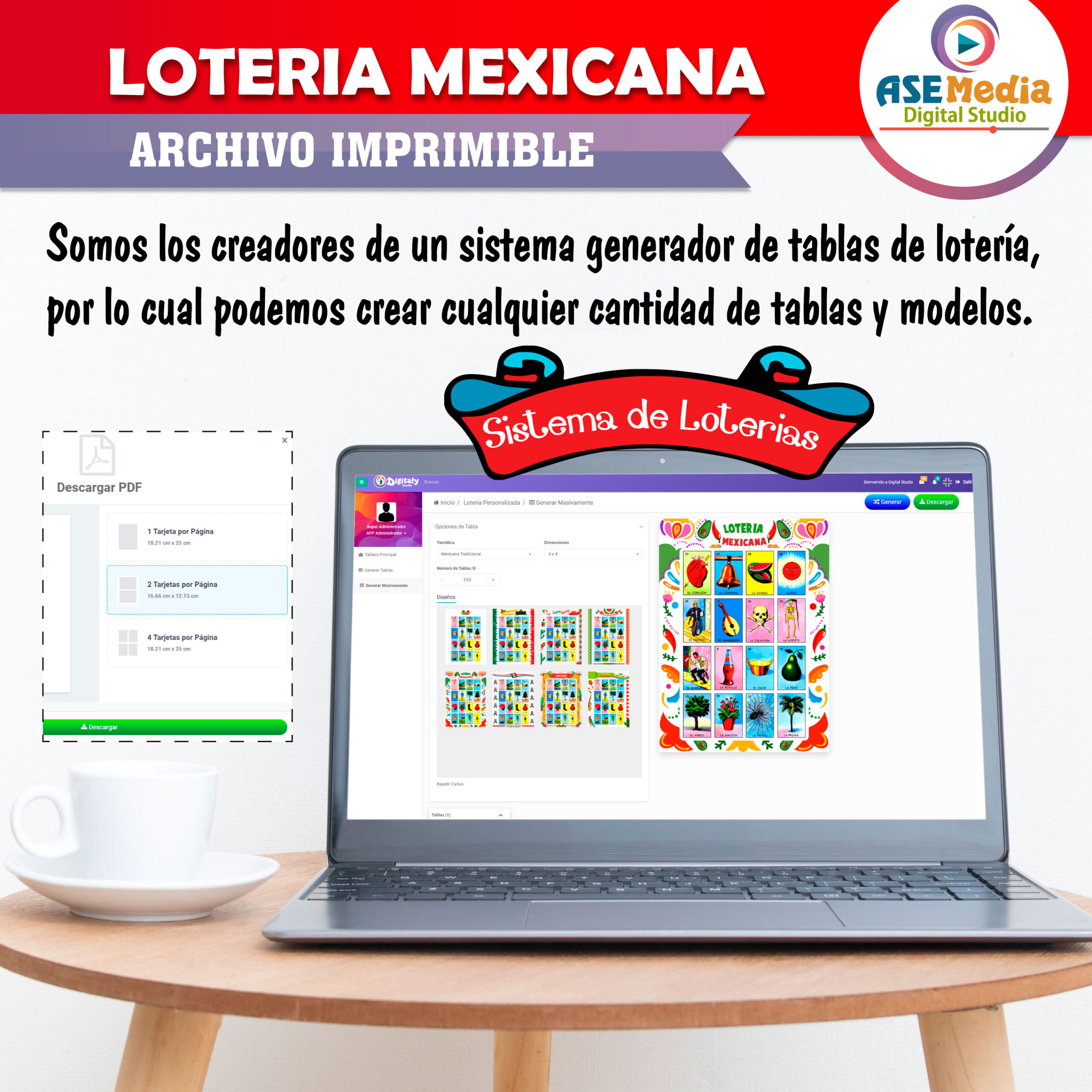 Lotería Mexicana Mexico Libre Imprimible Mod. 07 - Imagen 4