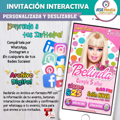 Barbie – Invitación Interactiva de Cumpleaños para WhatsApp