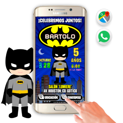 Invitación Batman para WhatsApp – Invitación Interactiva de Cumpleaños
