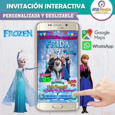 Frozen, Elsa y Ana – Invitación Interactiva de Cumpleaños para WhatsApp