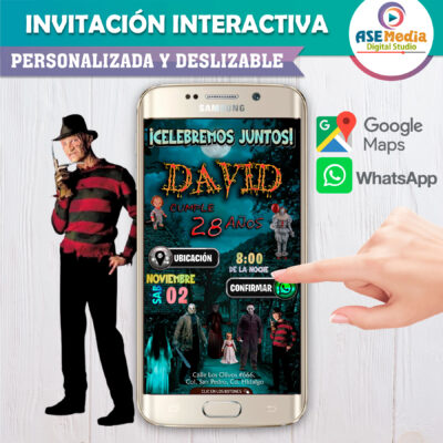 Noche de Terror – Invitación Interactiva de Cumpleaños para WhatsApp