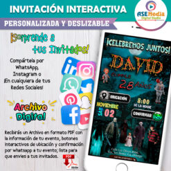 Noche de Terror – Invitación Interactiva de Cumpleaños para WhatsApp