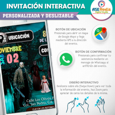 Noche de Terror – Invitación Interactiva de Cumpleaños para WhatsApp