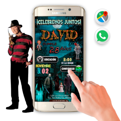 Noche de Terror – Invitación Interactiva de Cumpleaños para WhatsApp