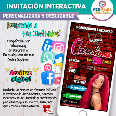 Karol G, La Bichota Invitación Interactiva de Cumpleaños - Imagen 3