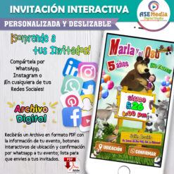 Masha y el Oso – Invitación Interactiva de Cumpleaños para WhatsApp