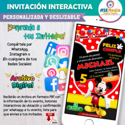 Mickey Mouse – Invitación Interactiva de Cumpleaños para WhatsApp