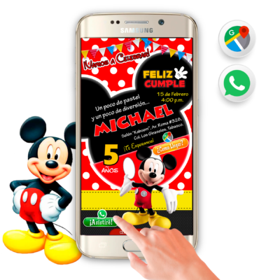 Mickey Mouse – Invitación Interactiva de Cumpleaños para WhatsApp