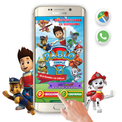Paw Patrol – Invitación Interactiva de Cumpleaños para WhatsApp