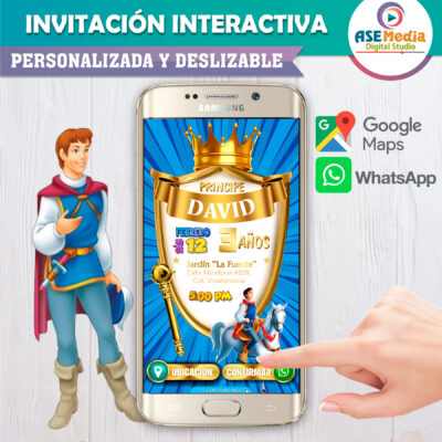 Principe Azul – Invitación Interactiva de Cumpleaños para WhatsApp
