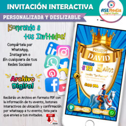 Principe Azul – Invitación Interactiva de Cumpleaños para WhatsApp