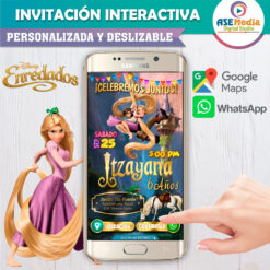Rapunzel, Enredados – Invitación Interactiva de Cumpleaños para WhatsApp