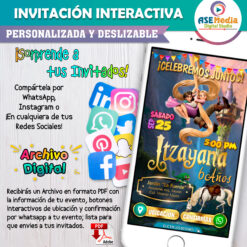 Rapunzel, Enredados – Invitación Interactiva de Cumpleaños para WhatsApp