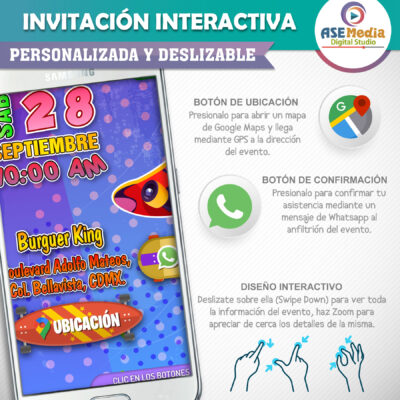 Skateboard, Patinetas – Invitación Interactiva de Cumpleaños para WhatsApp
