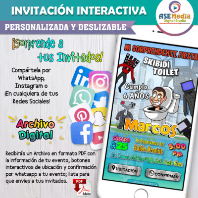 Skibidi Toilet – Invitación Interactiva de Cumpleaños para WhatsApp