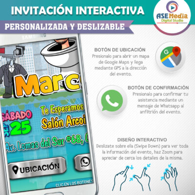Skibidi Toilet – Invitación Interactiva de Cumpleaños para WhatsApp