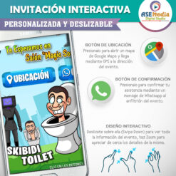 Skibidi Toilet – Invitación Interactiva de Cumpleaños para WhatsApp Mod. 02