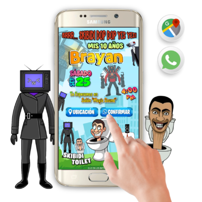 Skibidi Toilet – Invitación Interactiva de Cumpleaños para WhatsApp Mod. 02