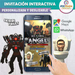 Titan TV Man y Cientifico Skibidi Toilet – Invitación Interactiva de Cumpleaños para WhatsApp