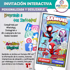 Spiderman, El Sorprendente Hombre Araña – Invitación Interactiva de Cumpleaños para WhatsApp