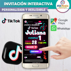 TikTok Tik Tok – Invitación Interactiva de Cumpleaños para WhatsApp