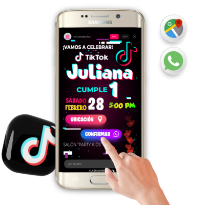 TikTok Tik Tok – Invitación Interactiva de Cumpleaños para WhatsApp
