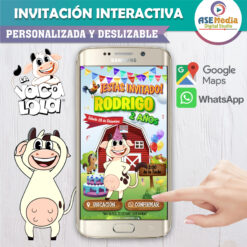 La Vaca Lola Granja – Invitación Interactiva de Cumpleaños para WhatsApp