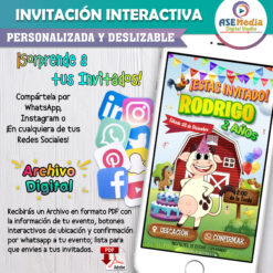 La Vaca Lola Granja – Invitación Interactiva de Cumpleaños para WhatsApp