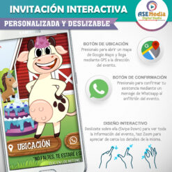 La Vaca Lola Granja – Invitación Interactiva de Cumpleaños para WhatsApp