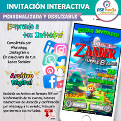 Zelda Link – Invitación Interactiva de Cumpleaños para WhatsApp