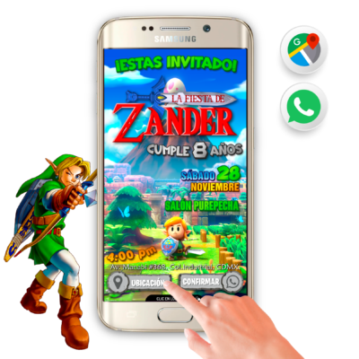 Zelda Link – Invitación Interactiva de Cumpleaños para WhatsApp