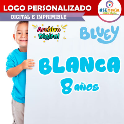 Bluey Logo Personalizado con Nombre para Cumpleaños - Imagen 2