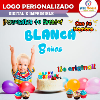 Bluey Logo Personalizado con Nombre para Cumpleaños - Imagen 3