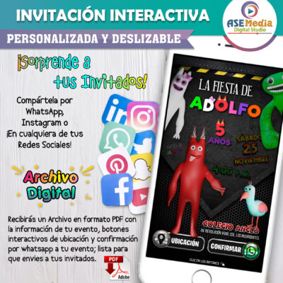 Banban of Garten – Invitación Interactiva de Cumpleaños para WhatsApp