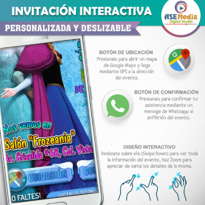 Frozen, Elsa y Ana – Invitación Interactiva de Cumpleaños para WhatsApp