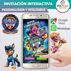 Paw Patrol The Mighty Movie – Invitación Interactiva de Cumpleaños para WhatsApp