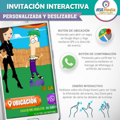 Phineas y Ferb – Invitación Interactiva de Cumpleaños para WhatsApp