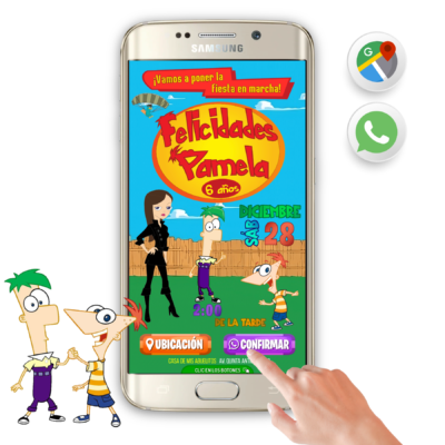 Phineas y Ferb – Invitación Interactiva de Cumpleaños para WhatsApp