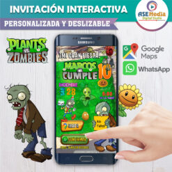 Plantas Vs Zombies 02 – Invitación Interactiva de Cumpleaños para WhatsApp