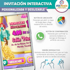 Princesas Disney – Invitación Interactiva de Cumpleaños para WhatsApp