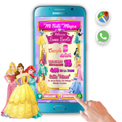 Princesas Disney – Invitación Interactiva de Cumpleaños para WhatsApp