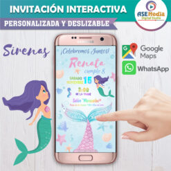 Sirenas – Invitación Interactiva de Cumpleaños para WhatsApp