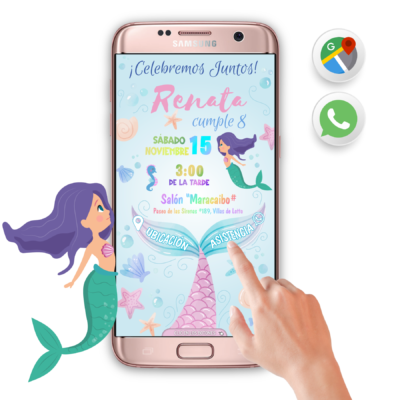 Sirenas – Invitación Interactiva de Cumpleaños para WhatsApp