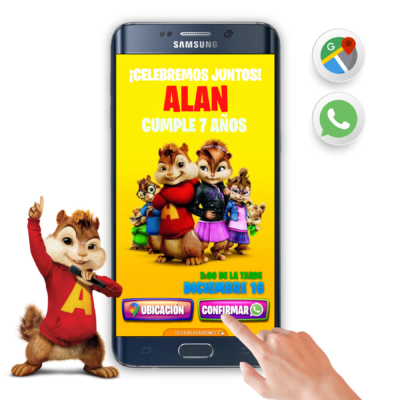Alvin y Las Ardillas – Invitación Interactiva de Cumpleaños para WhatsApp