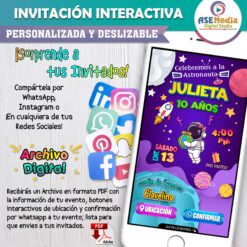 Niño Astronauta – Invitación Interactiva de Cumpleaños para WhatsApp