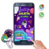Niña Astronauta – Invitación Interactiva de Cumpleaños para WhatsApp