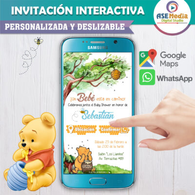 Mi Baby Shower con Winnie Pooh 02 – Invitación Interactiva para WhatsApp
