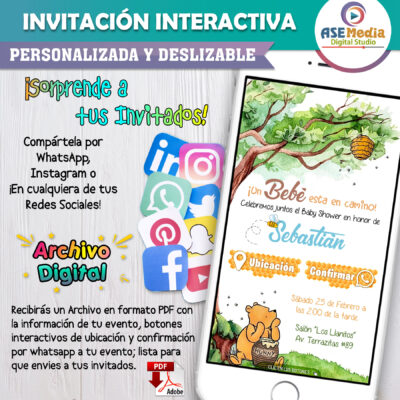 Mi Baby Shower con Winnie Pooh 02 – Invitación Interactiva para WhatsApp