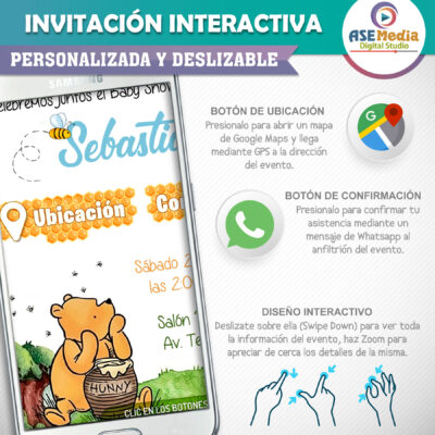 Mi Baby Shower con Winnie Pooh 02 – Invitación Interactiva para WhatsApp