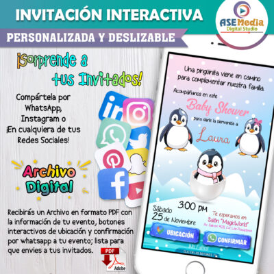 Baby Shower, Animalitos de la Selva – Invitación Interactiva para WhatsApp